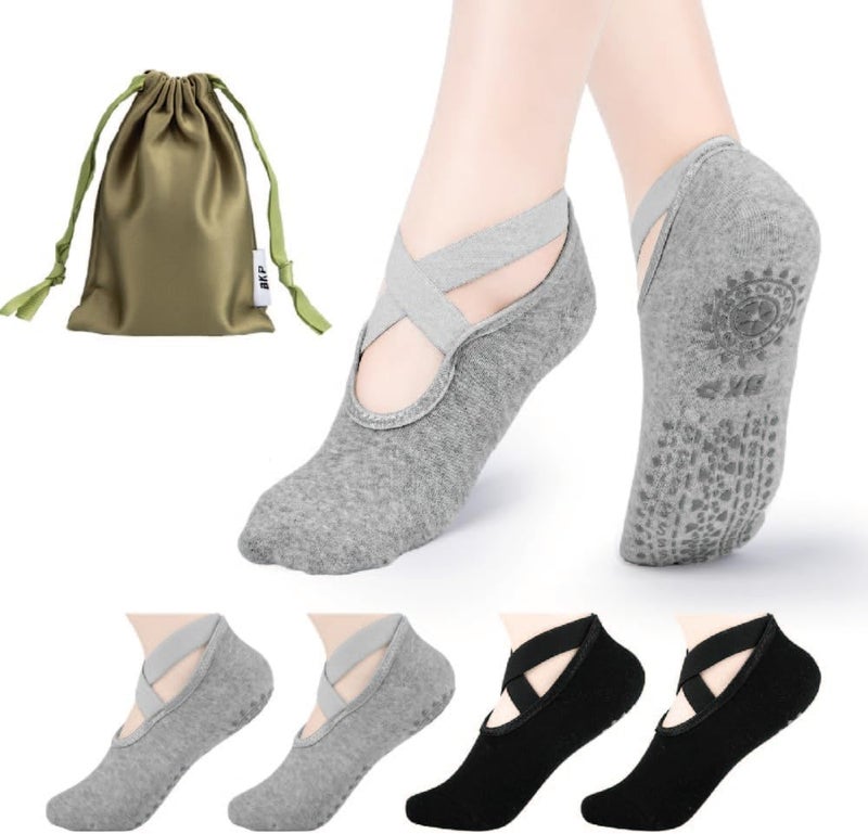 BKP Yoga Socks for Women,Pilates Socks Non Slip Grip Socks Suitable for Ballet,Plasticity,Dance,Home,Training - Image 1